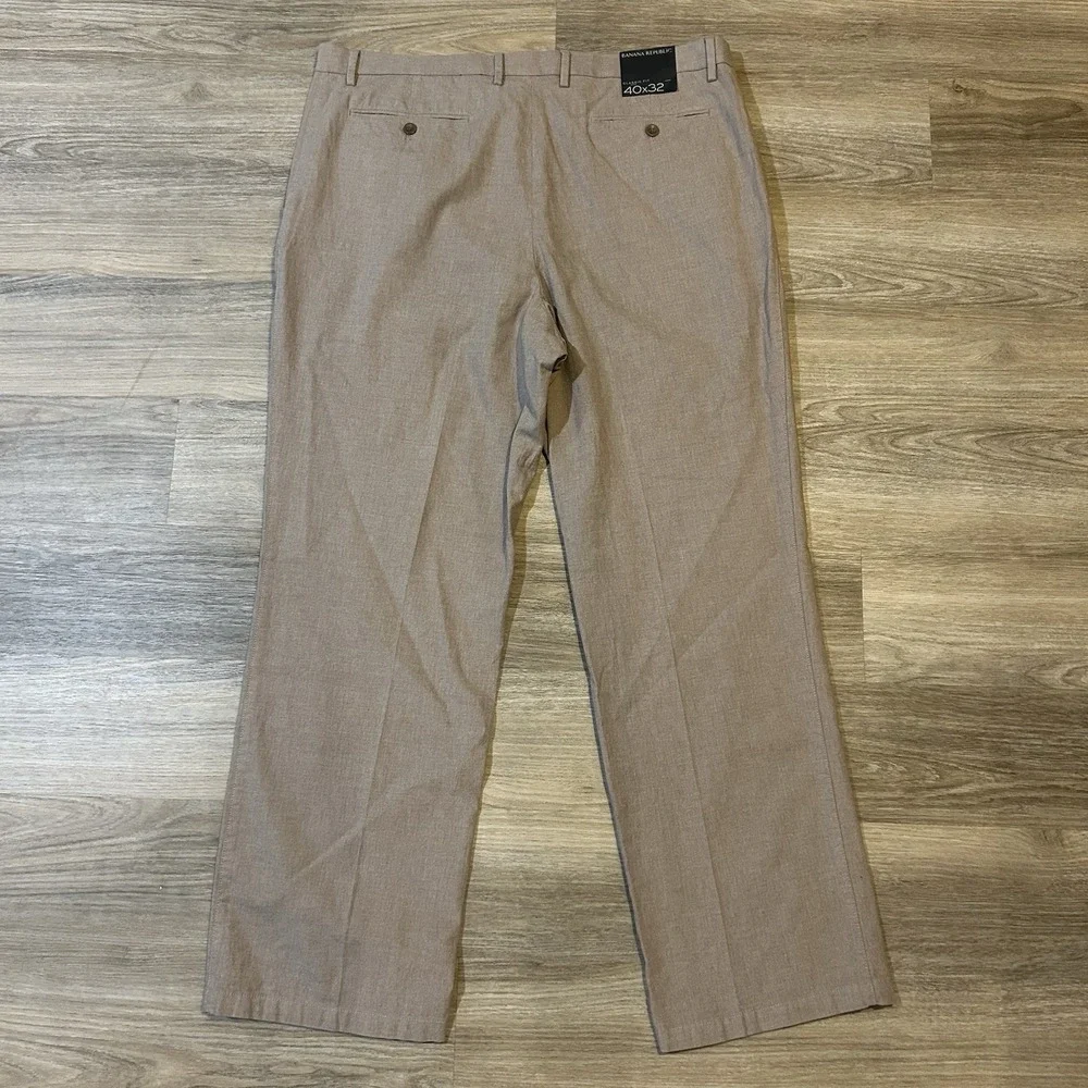 Banana‎ Republic Pants Mens 40x32 Beige Kentfield Straight Leg Flat Classic Fit